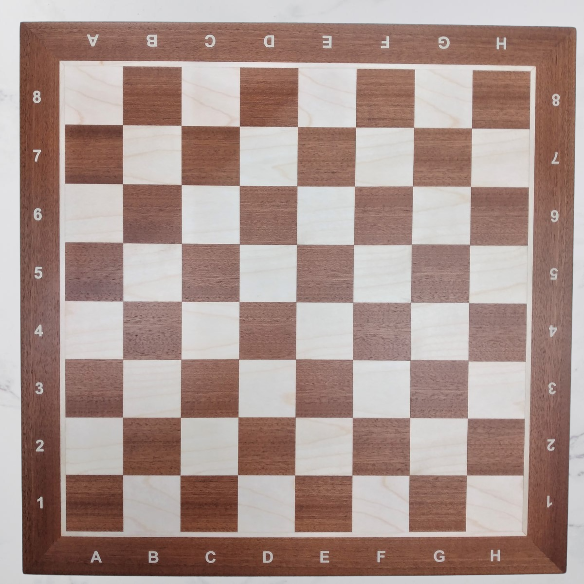 Folding Chess Board Tournament No.6 Sycamore Mahogany 54cm / 