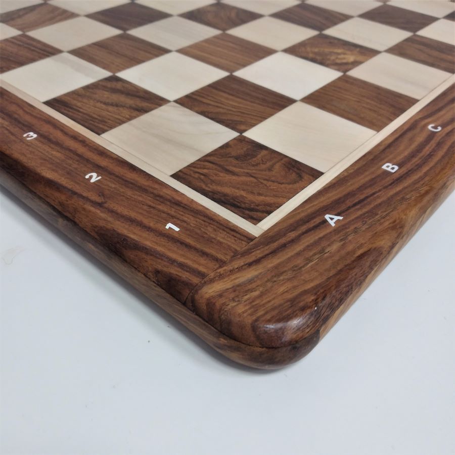 לוח שחמט עץ שטוח מעץ שישם בגודל 48*48 ס''מ. מק''ט 3021