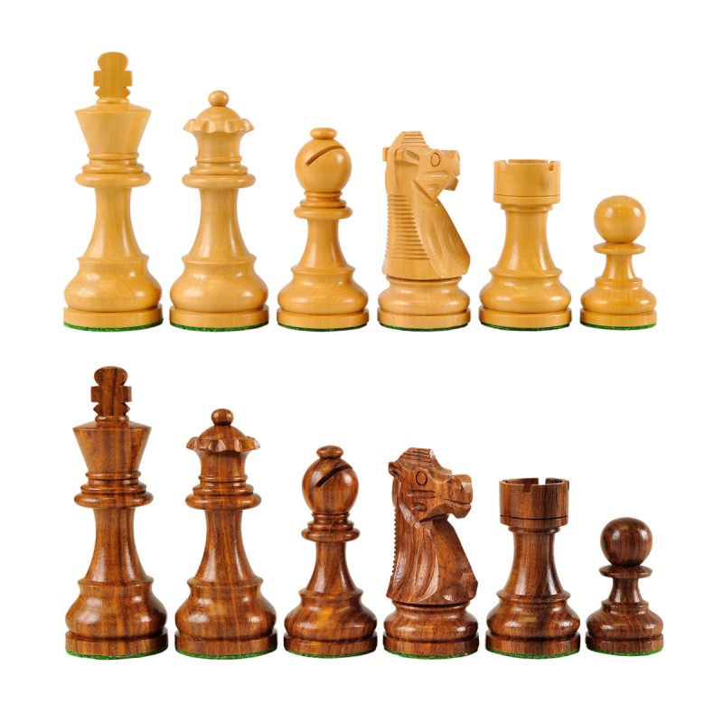 Wooden Chessmen Set.  Model French Staunton 95 mm