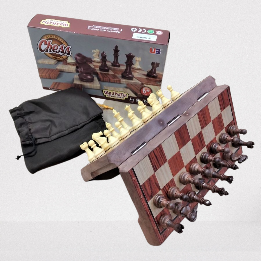 High-Quality Classical Magnetic Plastic Chess Set with wood colors