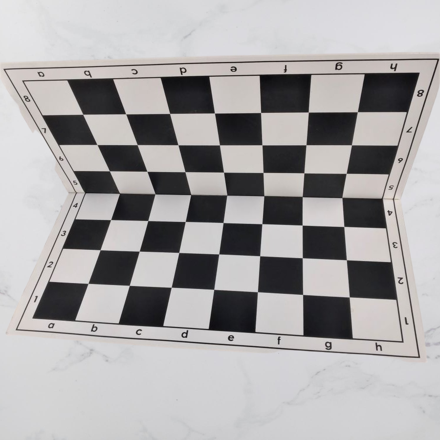 PVC rigid  chess board 52 cm, foldable, white/black. English Letters