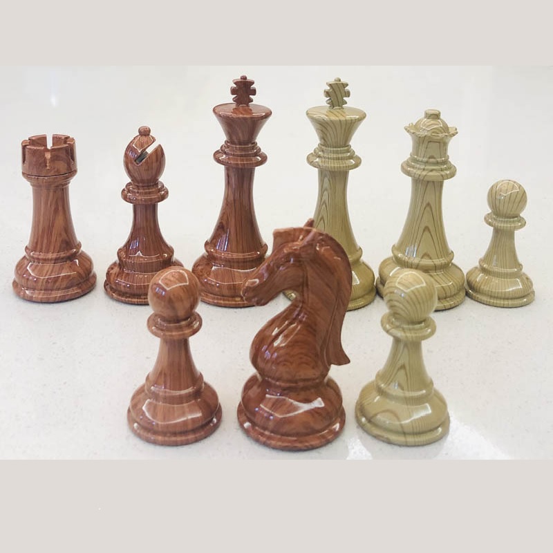Super Staunton Wood Grain Weighted Chess Pieces 95 mm