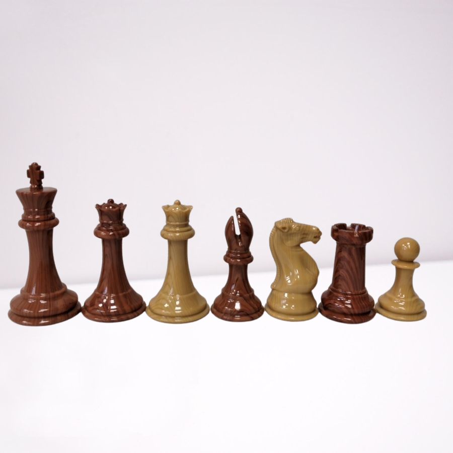 Super Staunton Wood Grain Weighted Chess Pieces 106 mm
