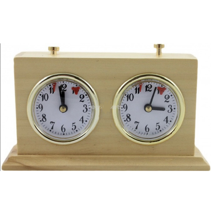 Analog Wooden Chess Clock with Big Base