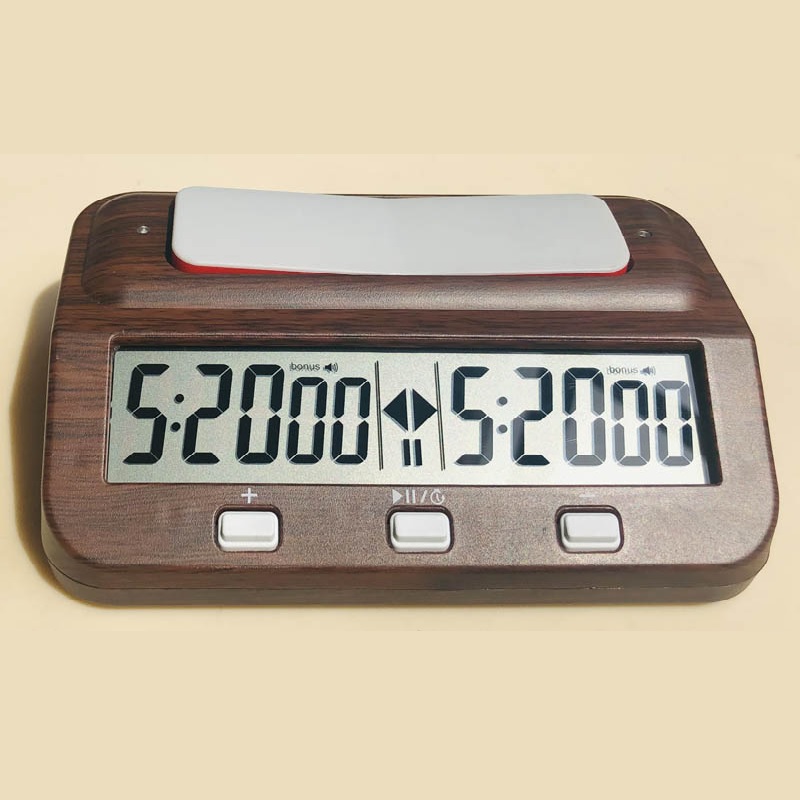 שעון שחמט דיגיטלי בסיסי HQT101W בצבע עץ. מק''ט 2026