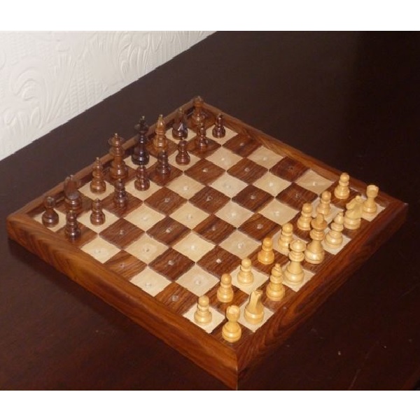 ערכת שחמט עץ לעיוורים 33 ס''מ. מק''ט 9018